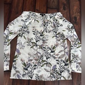 Banana Republic Asymmetrical Pleated Top, Multi Print